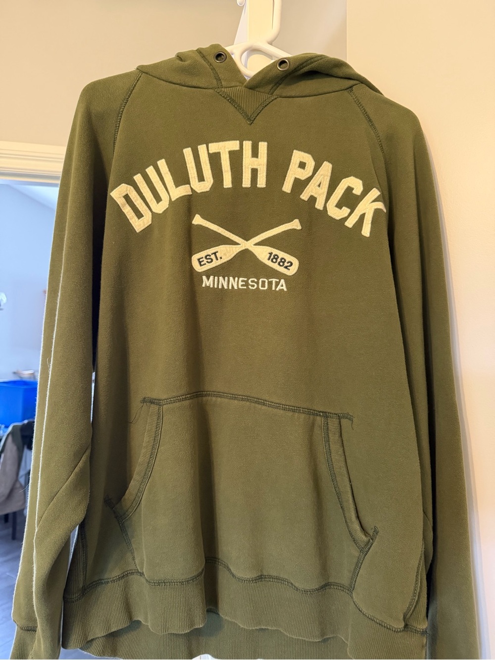 Olive Green Duluth Hooded Pullover Sweatshirt